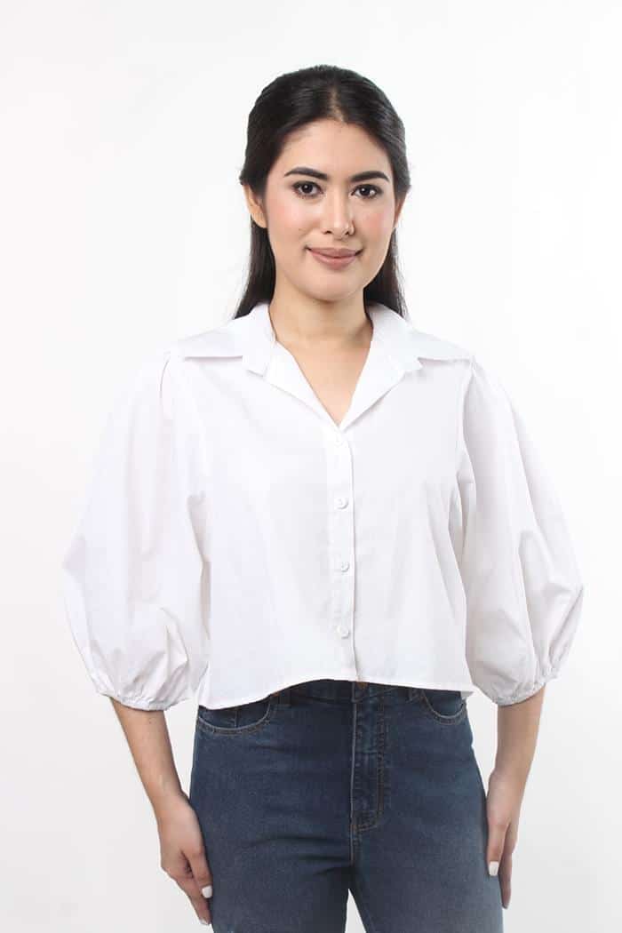 Puff Sleeves Crop Polo - Next Jeans Philippines