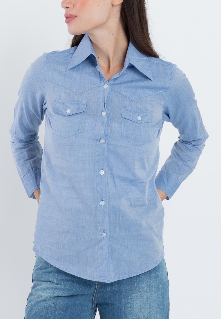 Next Jeans Longsleeves button down polo (Blue) - Next Jeans Philippines